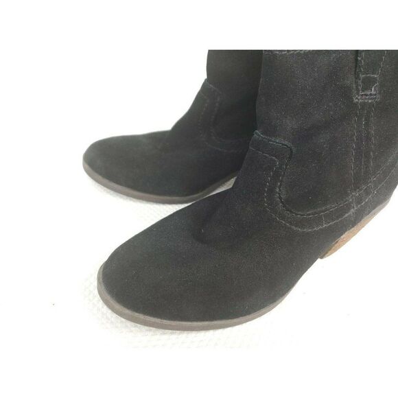 Call It Spring Black Suede Western Booties Boots Size 9 - Picture 5 of 8